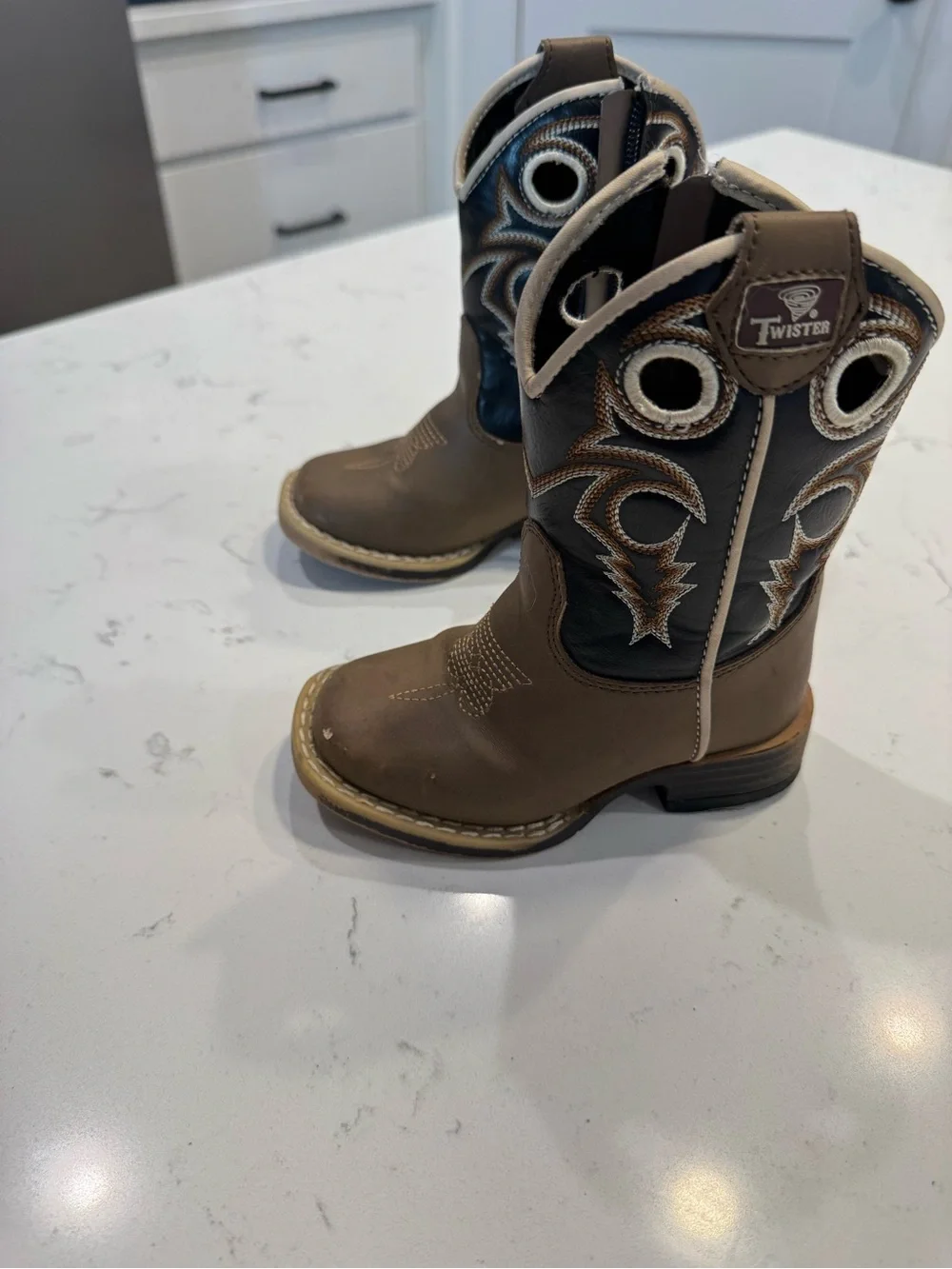 Twister Kids' Trace dark brown western pull-on cowboy boot Toddler size 5